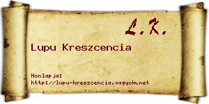 Lupu Kreszcencia névjegykártya